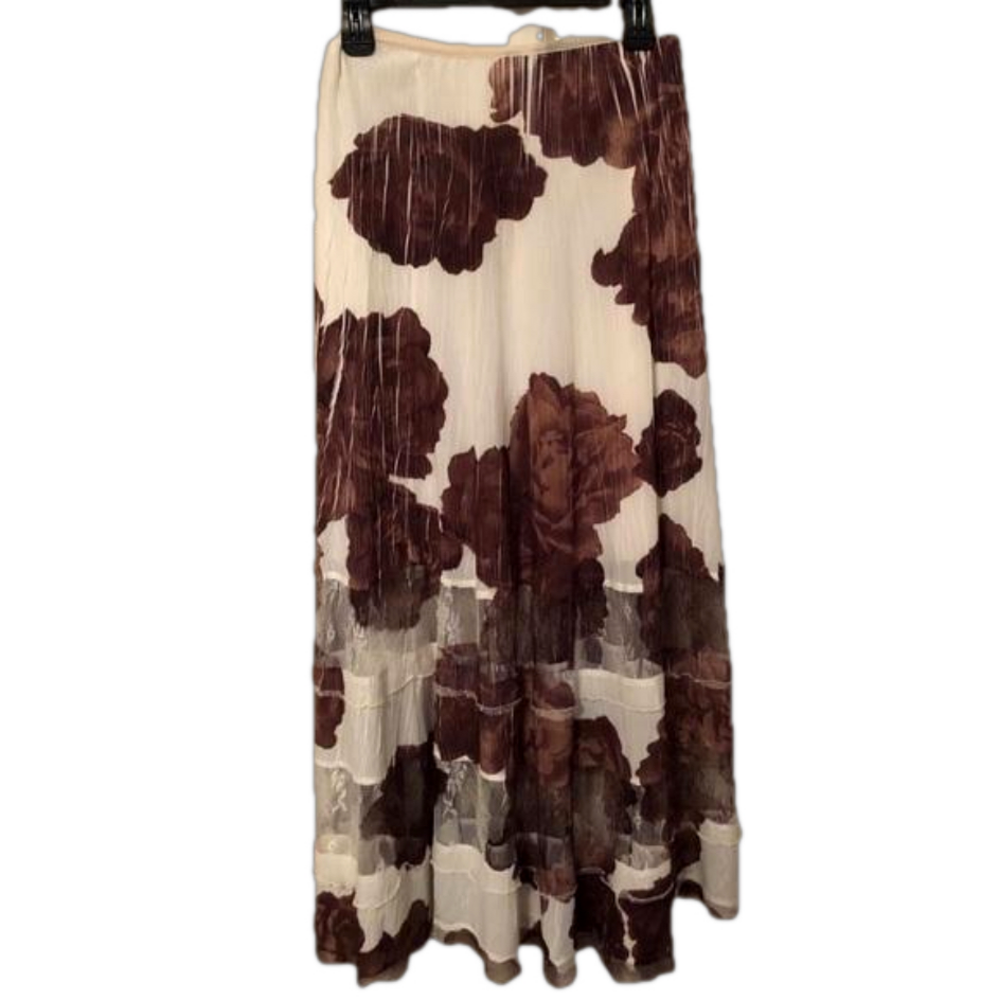 EUC Komarov Brown and White Skirt, L